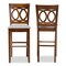 Baxton Studio Carson Grey Upholstered and Walnut Wood 2-Piece Bar Stool Set 167-10858 - alternate 3